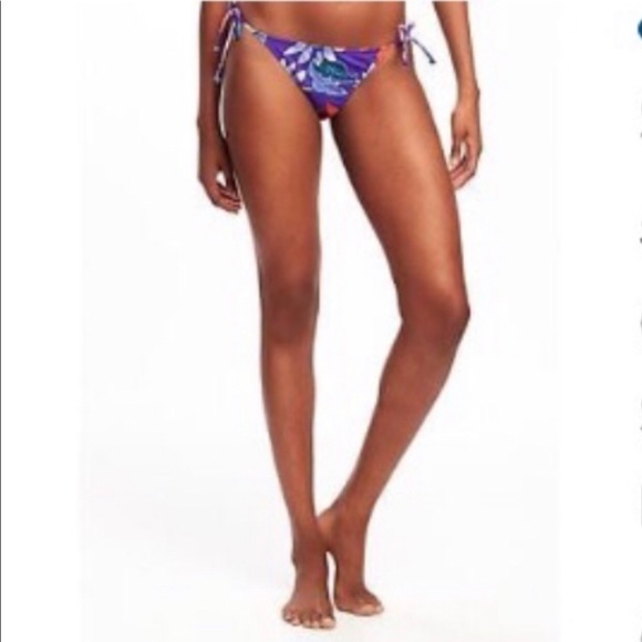 NEW OLD NAVY Bikini Swim Bottom Blue Floral Small Women’s - Picture 2 of 14